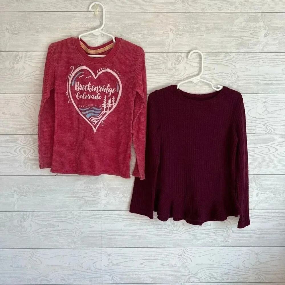 Jumping Beans girl’s long sleeve waffle weave tops Size 5
